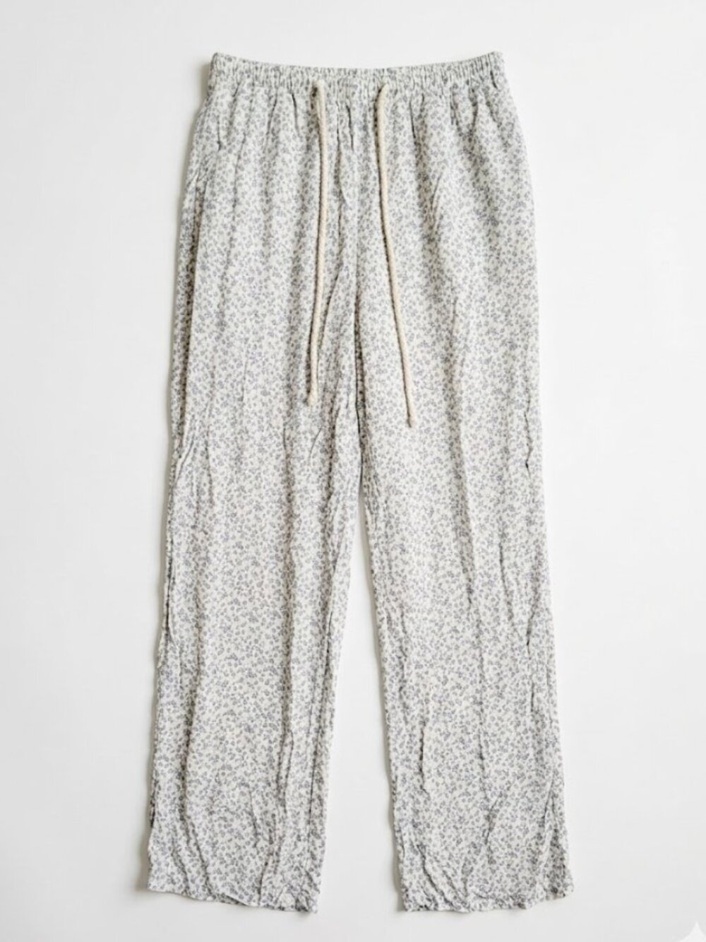 Sienna Sky Elastic Waist Pull On Wide Leg Drawstring Beachy Flowy Flower Pants S - Picture 2 of 5